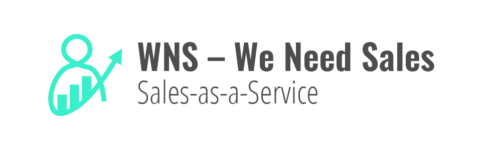 Logo der Vertriebsagentur WNS – We Need Sales mit dem Zusatz Sales-as-a-Service